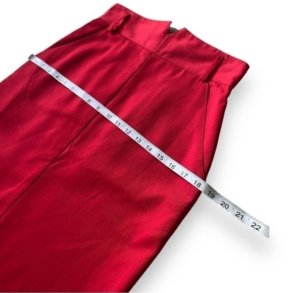 VINTAGE Michelle Stuart Red High-Waisted Wool Blend Pencil Skirt | Size 8 - Picture 7 of 9